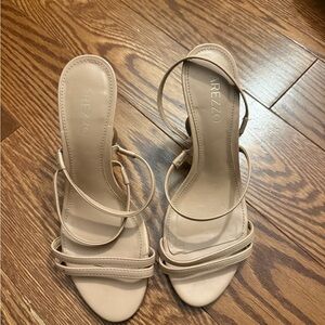 Arezzo Women's Elegant Nude Strappy Heels